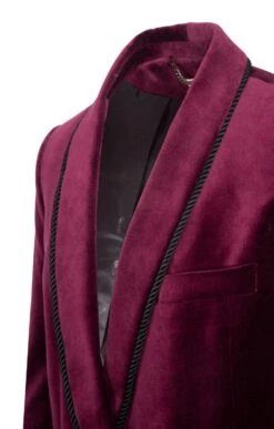 Men's Double Breasted Velvet Jacket -Bruar Heritage Sales Store TR30265BURGUNDY 2