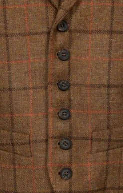 Men's Saxony Tweed Waistcoat -Bruar Heritage Sales Store TR30375BARKBRACKENCHK 3
