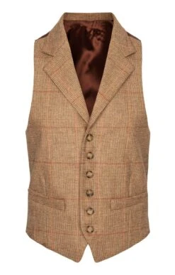 Men's Saxony Tweed Waistcoat -Bruar Heritage Sales Store TR30375RUSTBRNNAILHD 1
