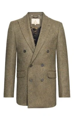 Men's Tweed Double Breasted Jacket -Bruar Heritage Sales Store TR30455LOVATBRNHB 1