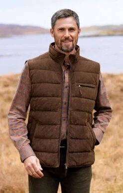 Men's Goat Suede Quilted Waistcoat