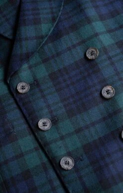 Men's Double Breasted Plaid Waistcoat -Bruar Heritage Sales Store TR40660BLACKWATCH 3