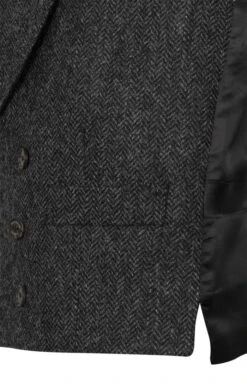 Men's Double Breasted Tweed Waistcoat -Bruar Heritage Sales Store TR40675CHARCOALHB 3