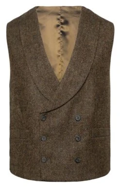 Men's Double Breasted Tweed Waistcoat