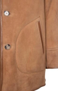 Men's Sheepskin Coat With Buttons -Bruar Heritage Sales Store TS00588TAN 2