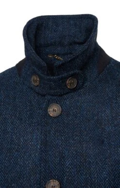Men's Harris Tweed Raglan Coat -Bruar Heritage Sales Store TS12395DENIMHB 4