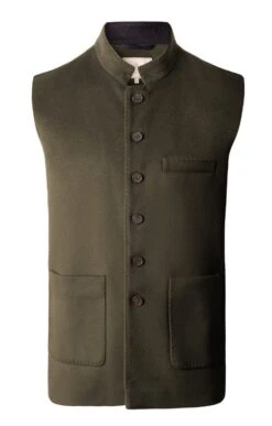 Men’s Wool And Cashmere Sporting Waistcoat -Bruar Heritage Sales Store TS22501DEEPOLIVE 2