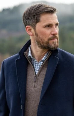 Men's Wool & Cashmere Paddock Coat -Bruar Heritage Sales Store TS30420NAVY 1