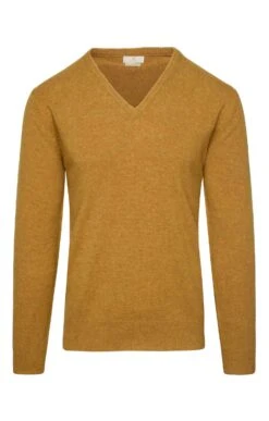 Men's Lambswool V Neck -Bruar Heritage Sales Store TT00920OCHRE 1