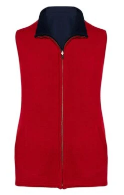 Men's Lambswool Reversible Gilet -Bruar Heritage Sales Store TT00923NAVYRED 1