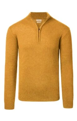 Men's Country Lambswool T-Zip -Bruar Heritage Sales Store TT15170OCHRE 1