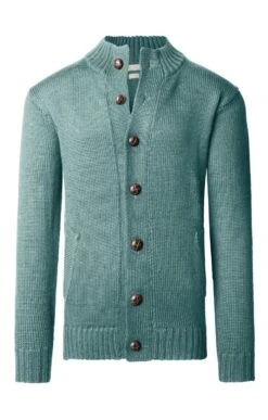 Men's Pure New Wool Cardigan -Bruar Heritage Sales Store TT21537SAGE 1