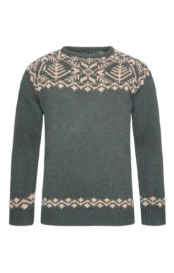 Men's Two Colour Icelandic Crew 5 Men's Two Colour Icelandic Crew -Bruar Heritage Sales Store TT21612TWDGRNFSTONE 1