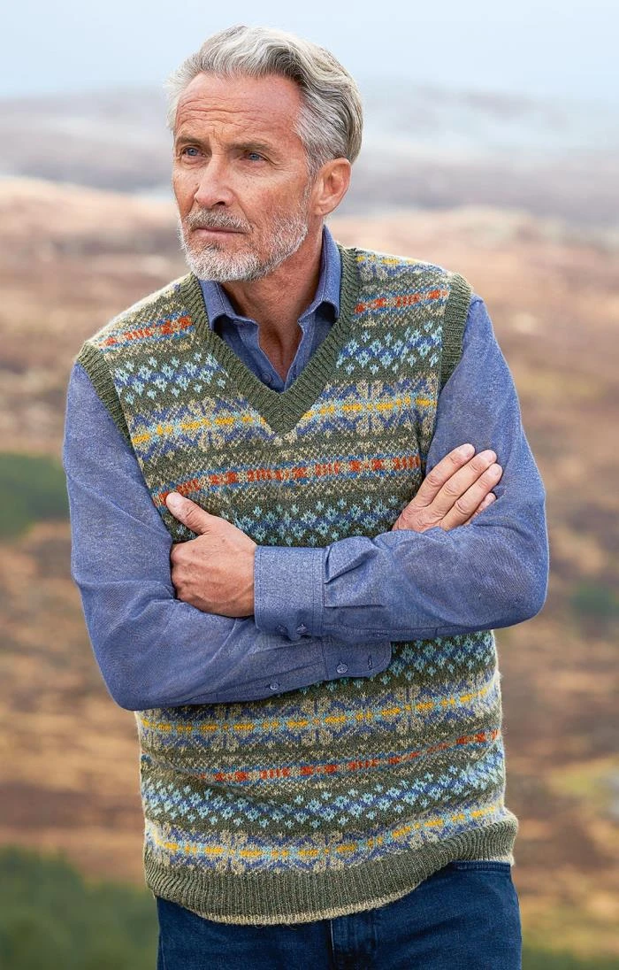 Men's Shetland Fairisle Slipover 1 Men's Shetland Fairisle Slipover