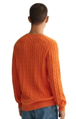 Men’s Cotton Cable Knit Sweater -Bruar Heritage Sales Store TT23500PUMPKINORANGE 1 1