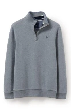 Men’s Crew Clothing Classic Half Zip Knit -Bruar Heritage Sales Store TT65490GREYMARL 2 1