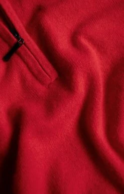 Men's Cashmere T-Zip -Bruar Heritage Sales Store TZ61232RED 1